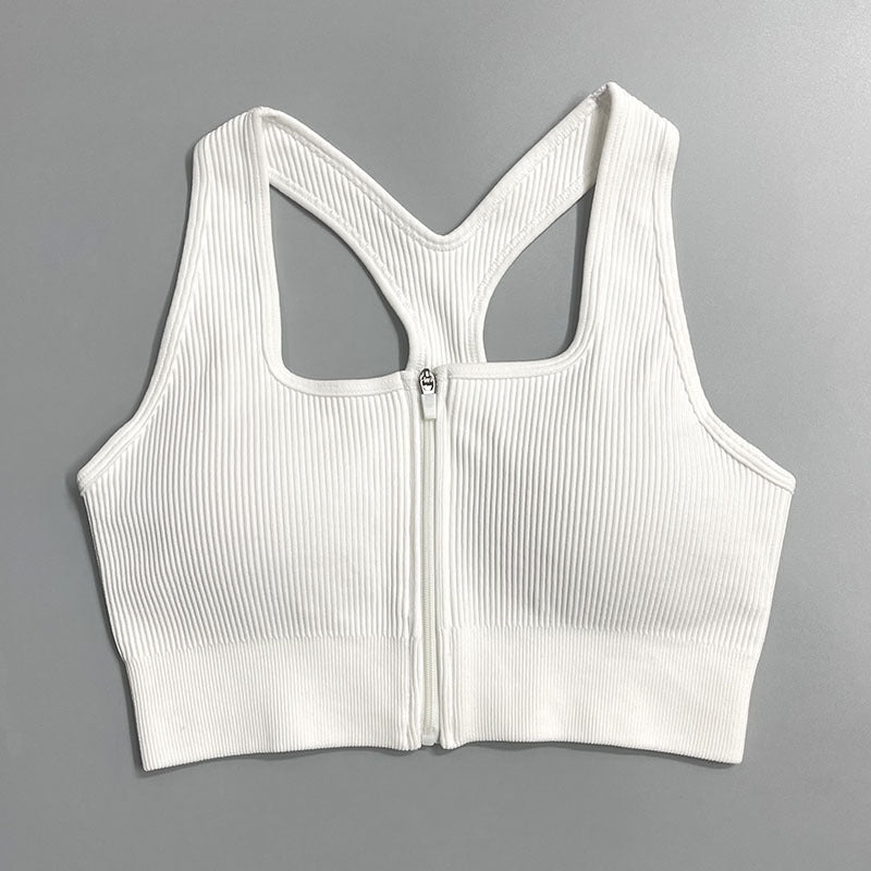 Zip Sports Top - Tight Front-Zip Sports Bra