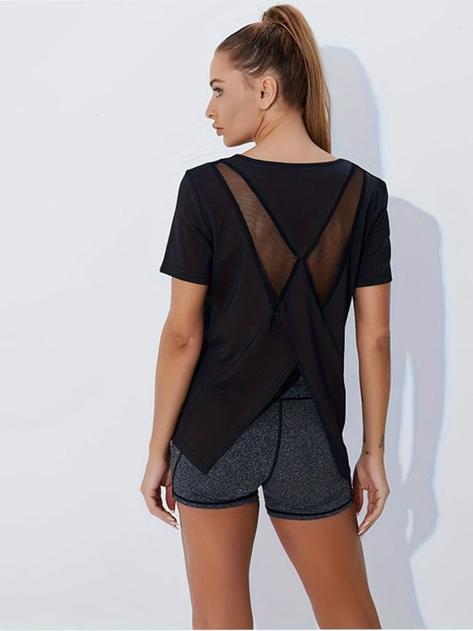 2-Pack Women Quick-Dry Tees Seamless Honeycomb Ventilation Yoga Running Gym