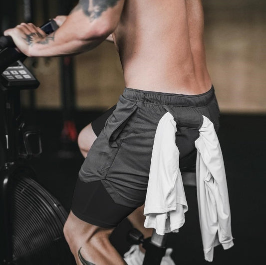 Men's 2-in-1 Sport Shorts - Joggers with Integrated Liner, Hip Pockets, and Hidden Zipper Safety Pockets