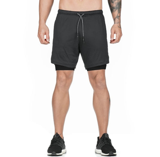 Men's 2-in-1 Sport Shorts - Joggers with Integrated Liner, Hip Pockets, and Hidden Zipper Safety Pockets