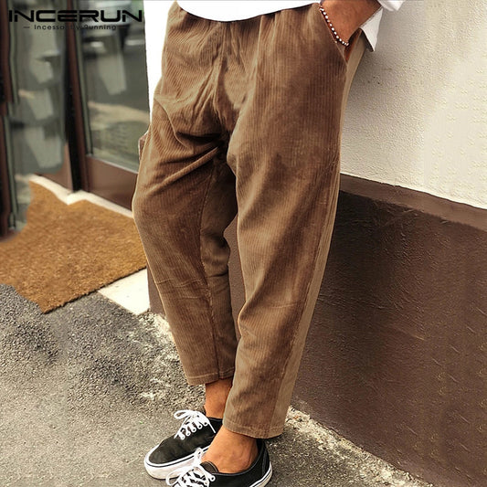 Men's Winter Corduroy Jogger Pants - Streetwear