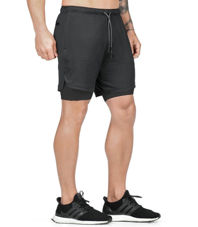 Men's 2-in-1 Sport Shorts - Joggers with Integrated Liner, Hip Pockets, and Hidden Zipper Safety Pockets