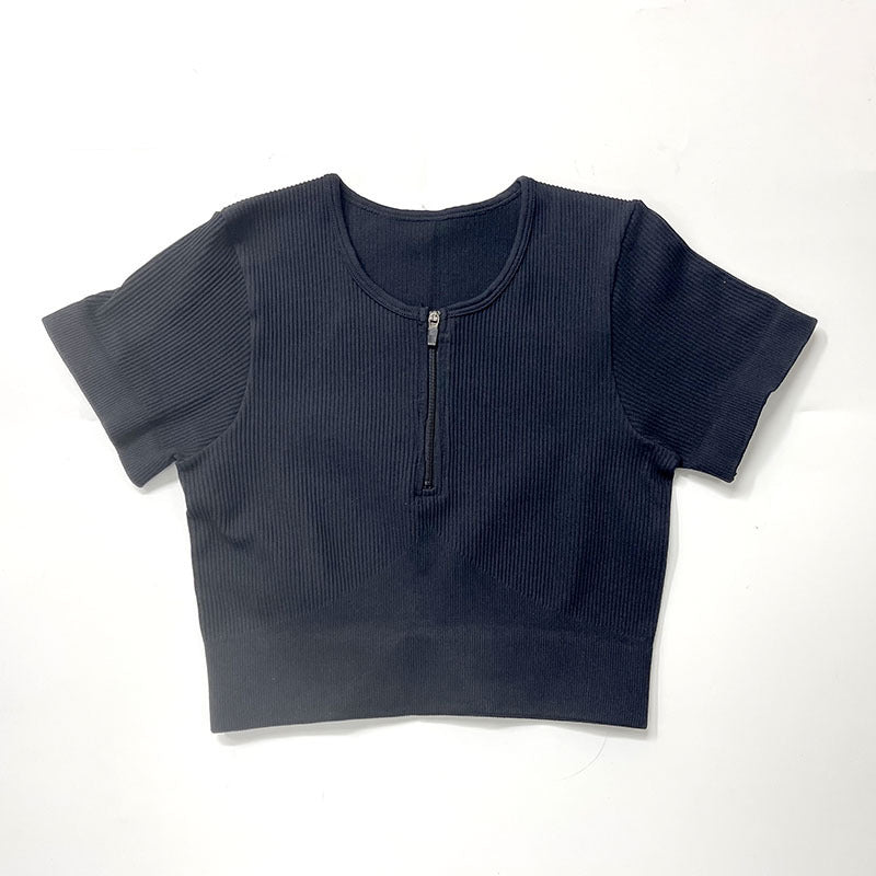 Zip Sports Top - Tight Front-Zip Sports Bra