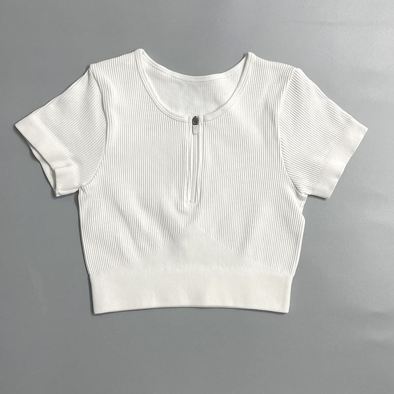 Zip Sports Top - Tight Front-Zip Sports Bra