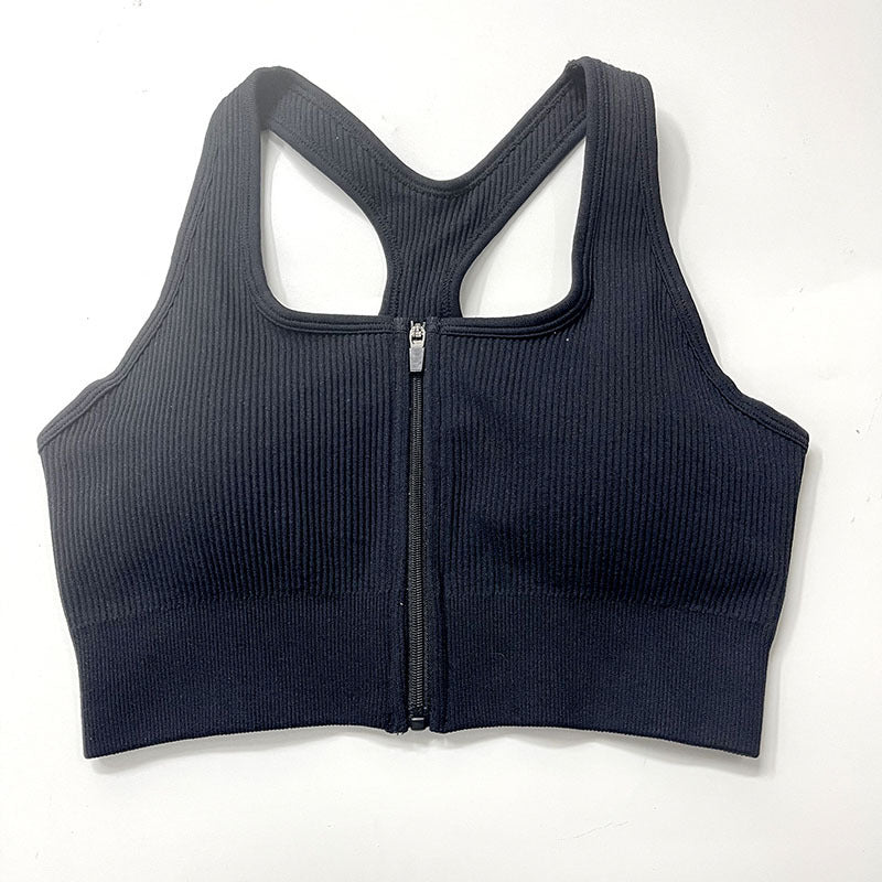 Zip Sports Top - Tight Front-Zip Sports Bra