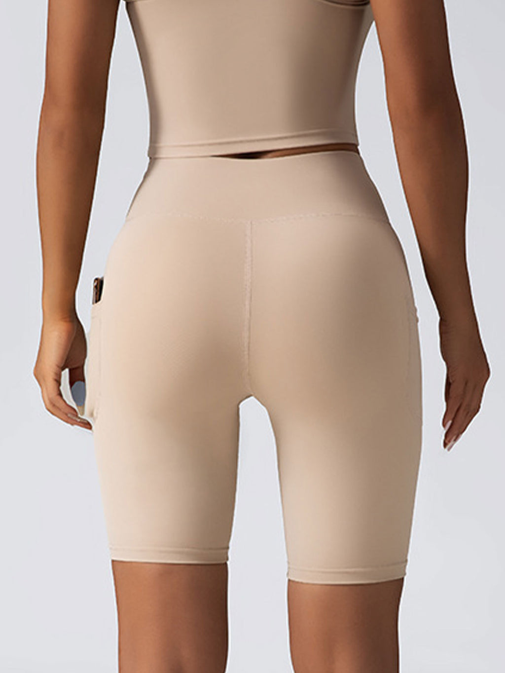 Women's High Waist Tummy Control Biker Shorts with Pockets - Seamless Yoga & Gym