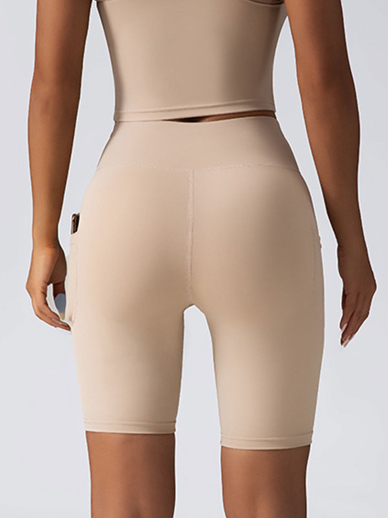 Women's High Waist Tummy Control Biker Shorts with Pockets - Seamless Yoga & Gym