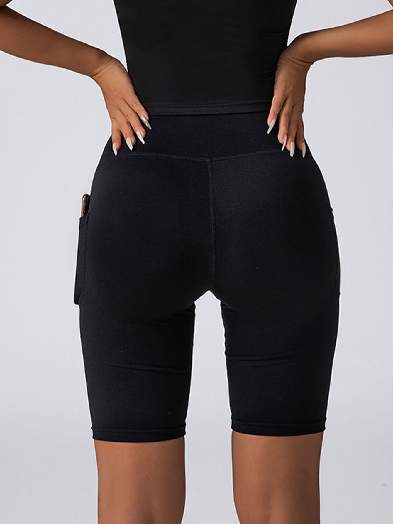 Women's High Waist Tummy Control Biker Shorts with Pockets - Seamless Yoga & Gym