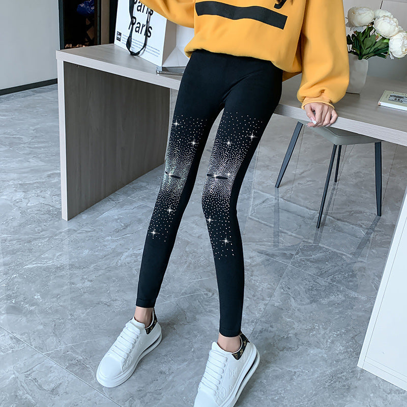 Women's Shiny Rhinestone Leggings - Sparkle Tights
