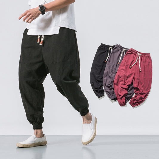 Men's Hip Hop Streetwear Gym Joggers - Drawstring Tapered Sweatpants with Pockets