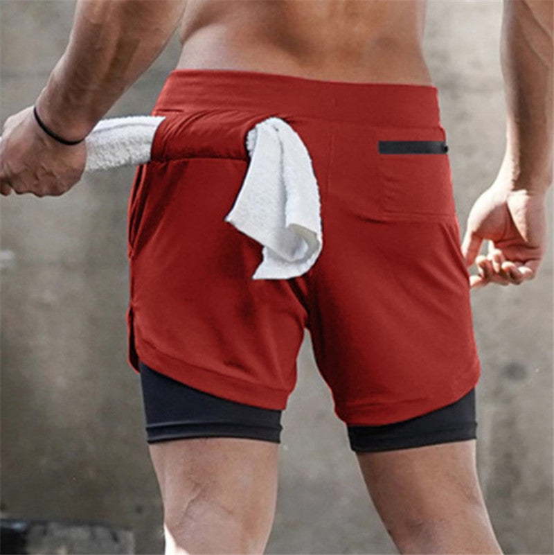 Men's 2-in-1 Sport Shorts - Joggers with Integrated Liner, Hip Pockets, and Hidden Zipper Safety Pockets