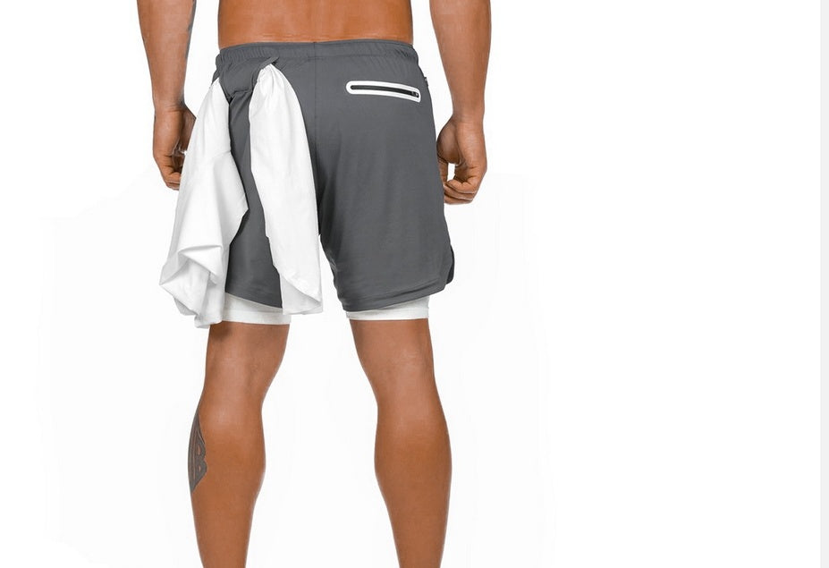 Men's 2-in-1 Sport Shorts - Joggers with Integrated Liner, Hip Pockets, and Hidden Zipper Safety Pockets
