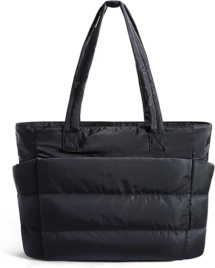 Puffy Bubble Tote Bag with Zipper Lightweight Quilted Puffer Tote Bag
