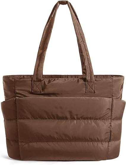 Puffy Bubble Tote Bag with Zipper Lightweight Quilted Puffer Tote Bag