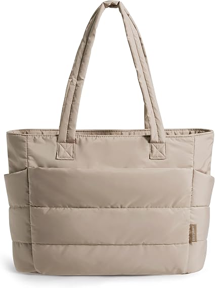 Puffy Bubble Tote Bag with Zipper Lightweight Quilted Puffer Tote Bag