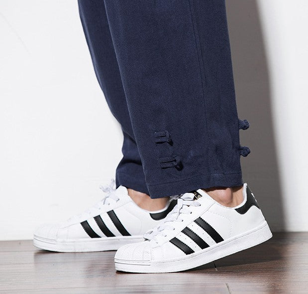 Men's Autumn Harem Pants - Pure Linen Hemp Hip Hop Loose Vintage Casual Joggers