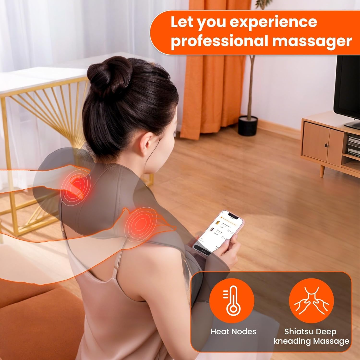 Cordless Neck Massager for Pain Relief Deep Tissue