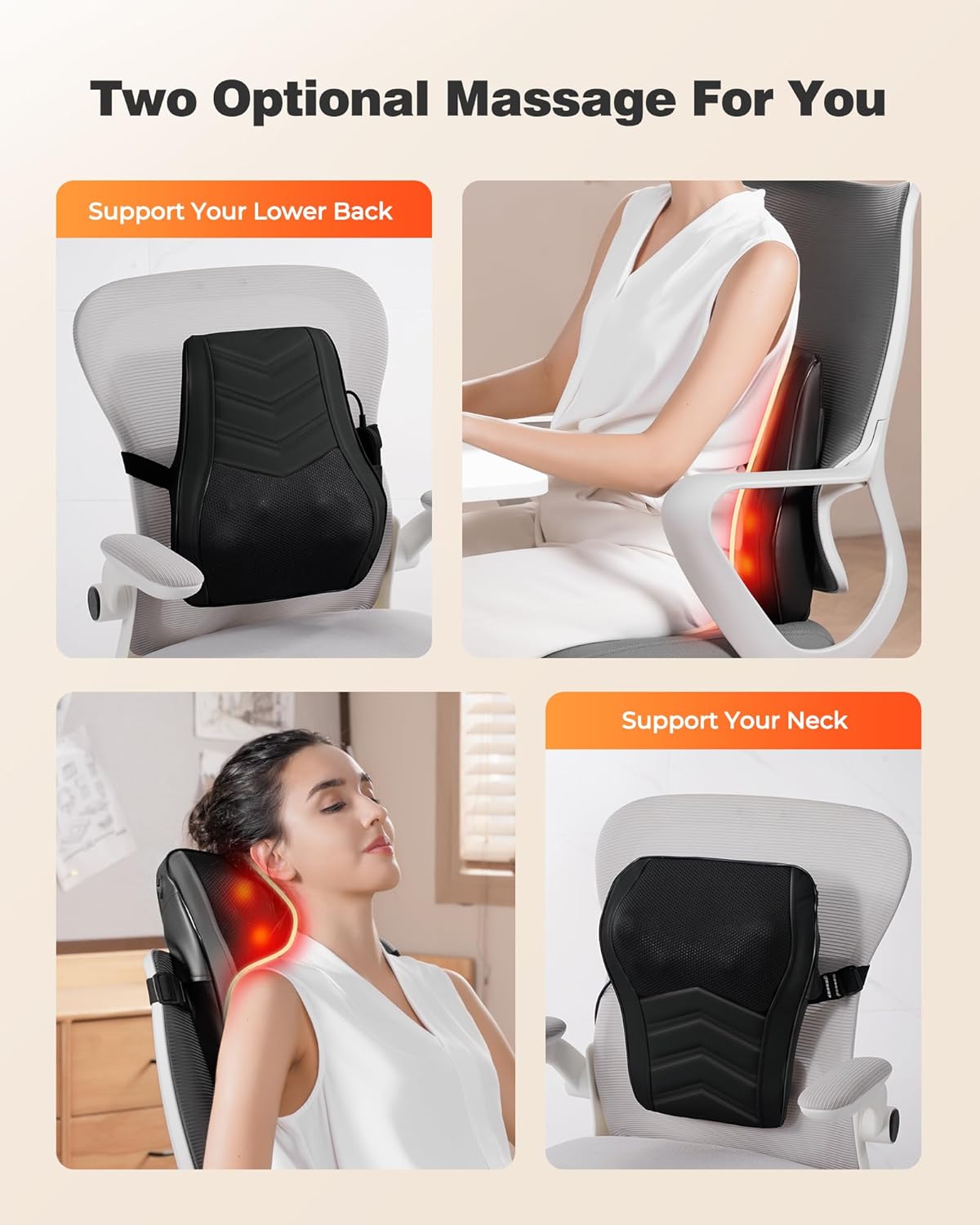 3D Kneading Back Massage Pillow for Pain Relief
