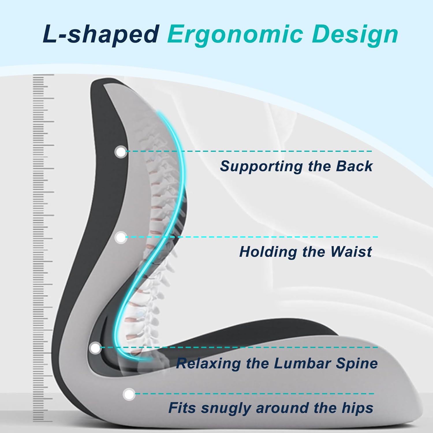 Lumbar Support Pillow Memory Foam Ergonomic Seat Cushion