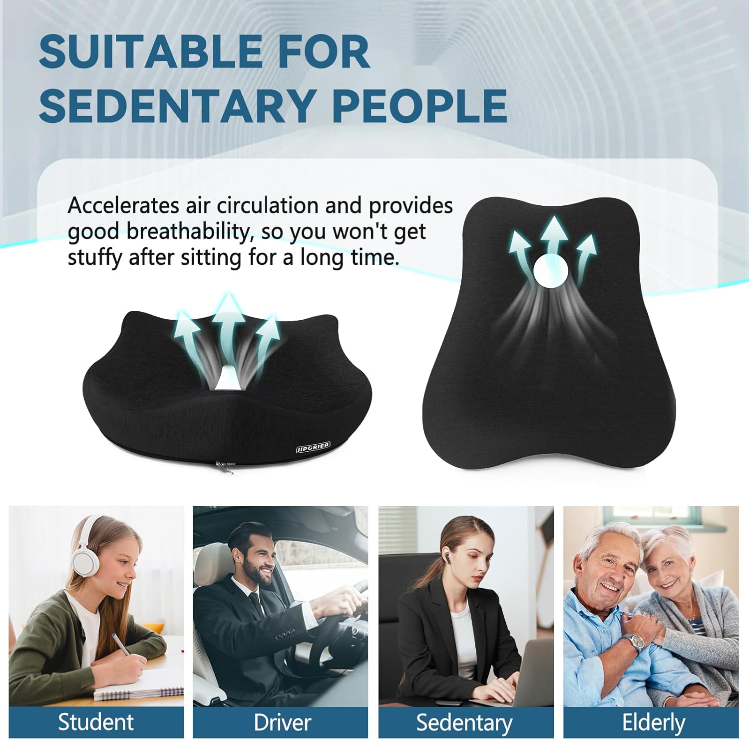 Seat Cushion & Lumbar Support Pillow Set