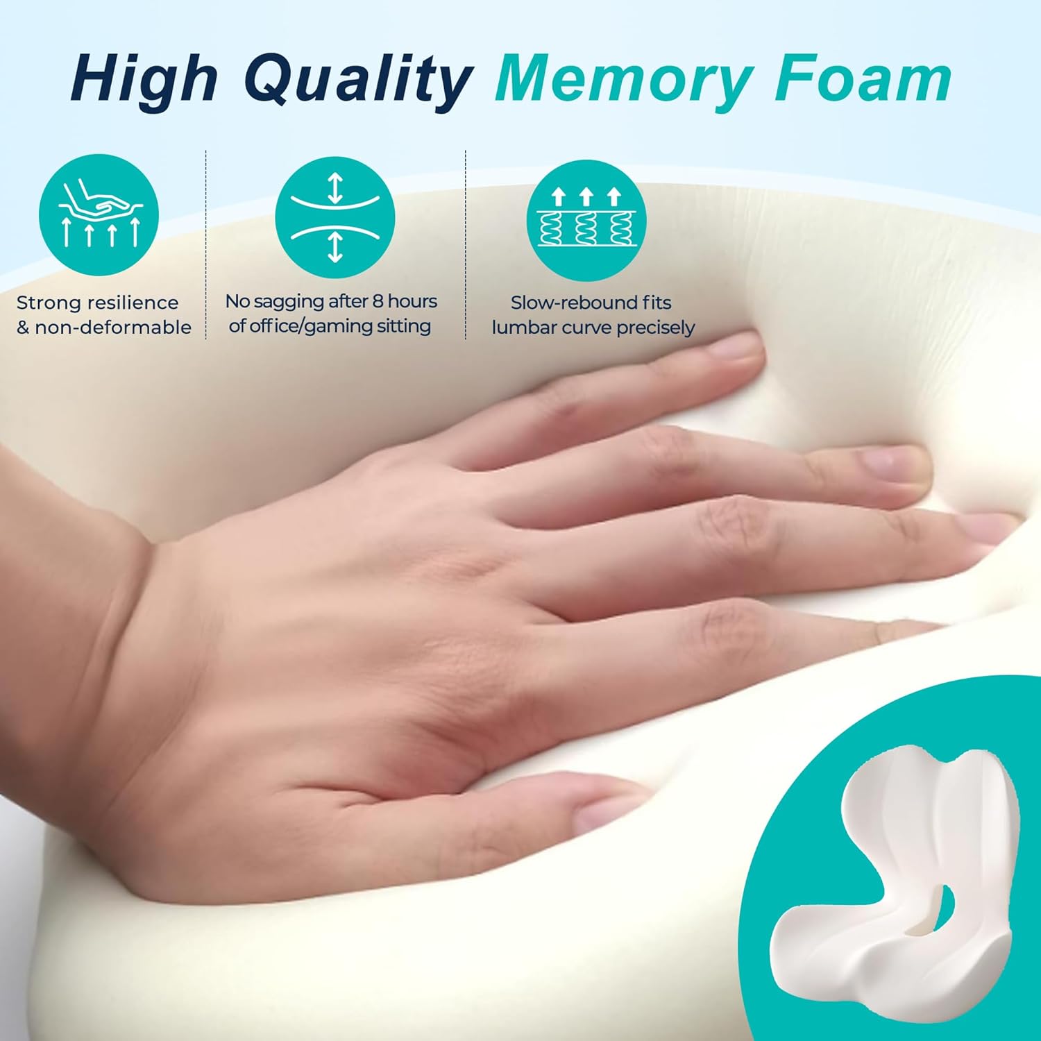 Lumbar Support Pillow Memory Foam Ergonomic Seat Cushion