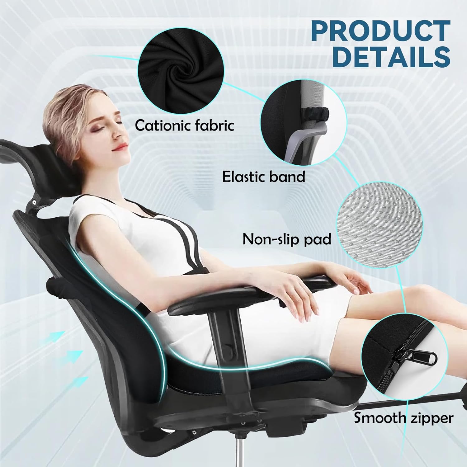 Seat Cushion & Lumbar Support Pillow Set