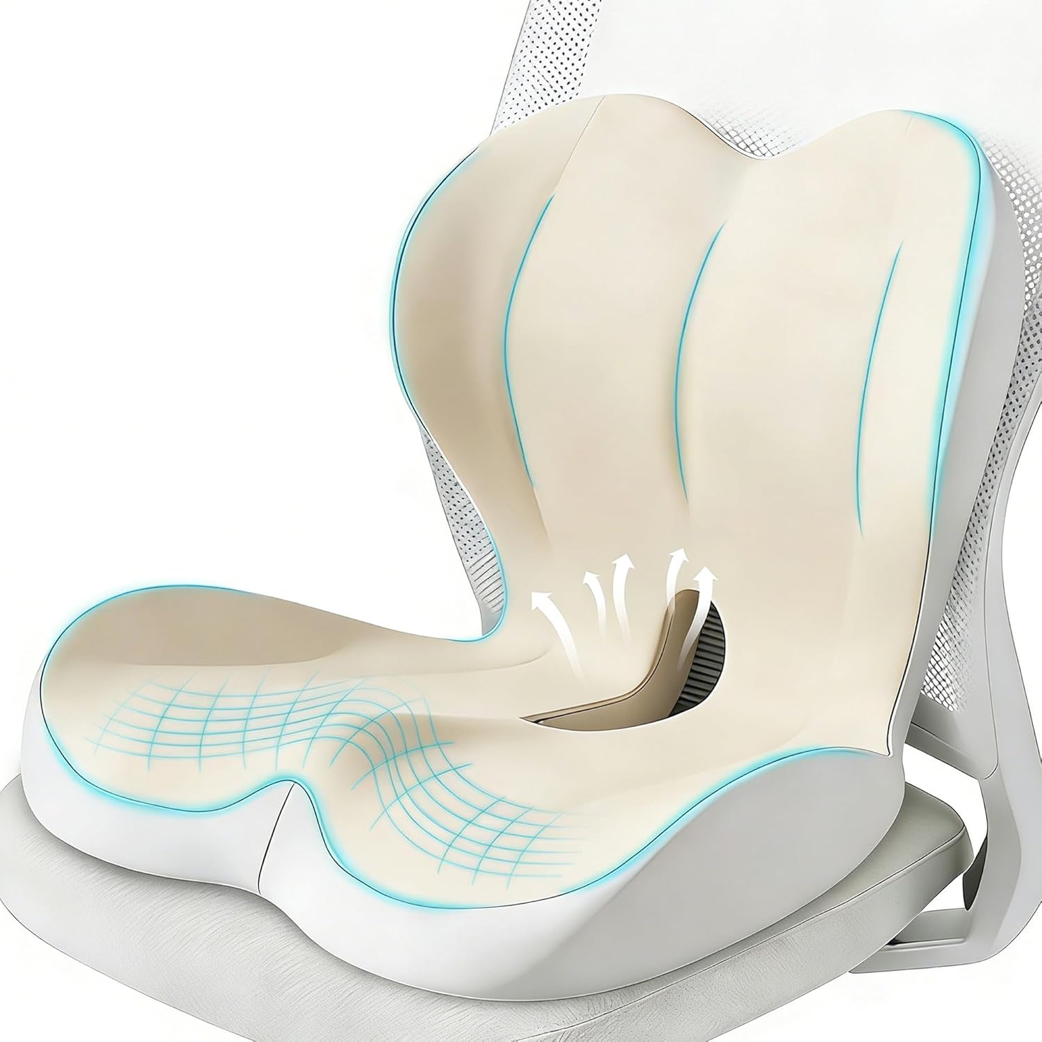 Lumbar Support Pillow Memory Foam Ergonomic Seat Cushion
