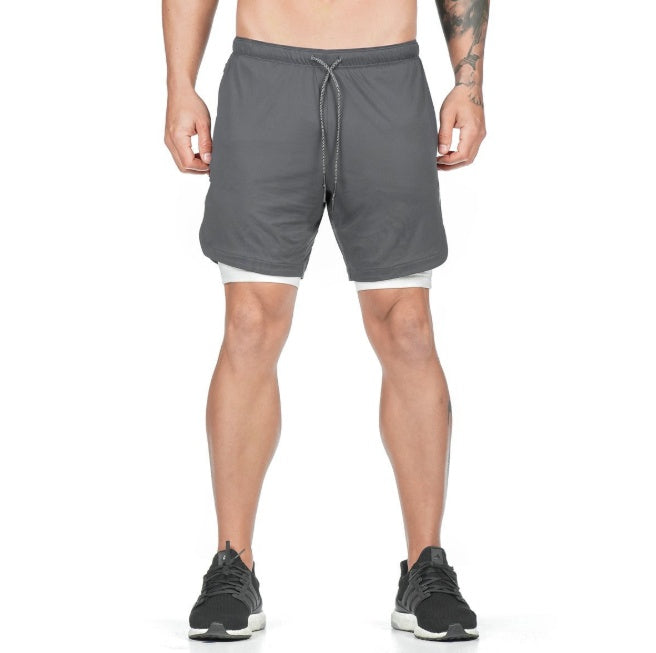 Men's 2-in-1 Sport Shorts - Joggers with Integrated Liner, Hip Pockets, and Hidden Zipper Safety Pockets