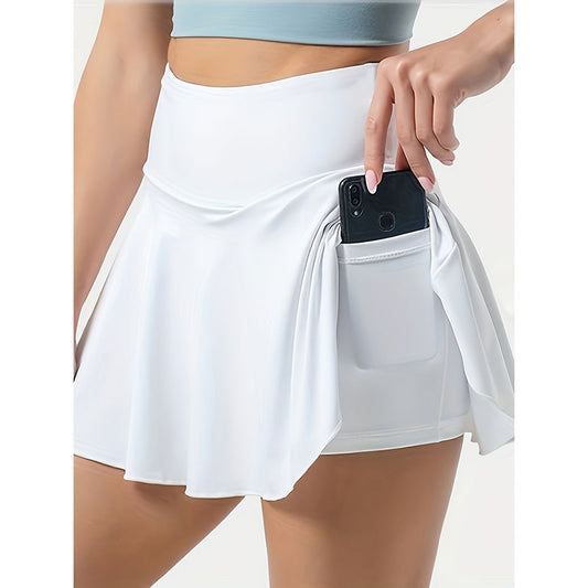Women’s High Waist Tennis Skort with Pockets