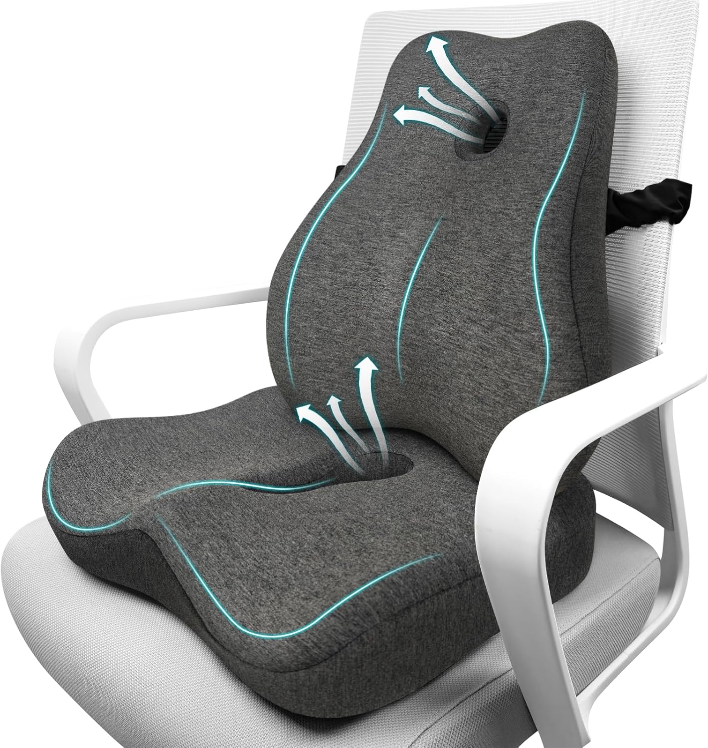 Seat Cushion & Lumbar Support Pillow Set