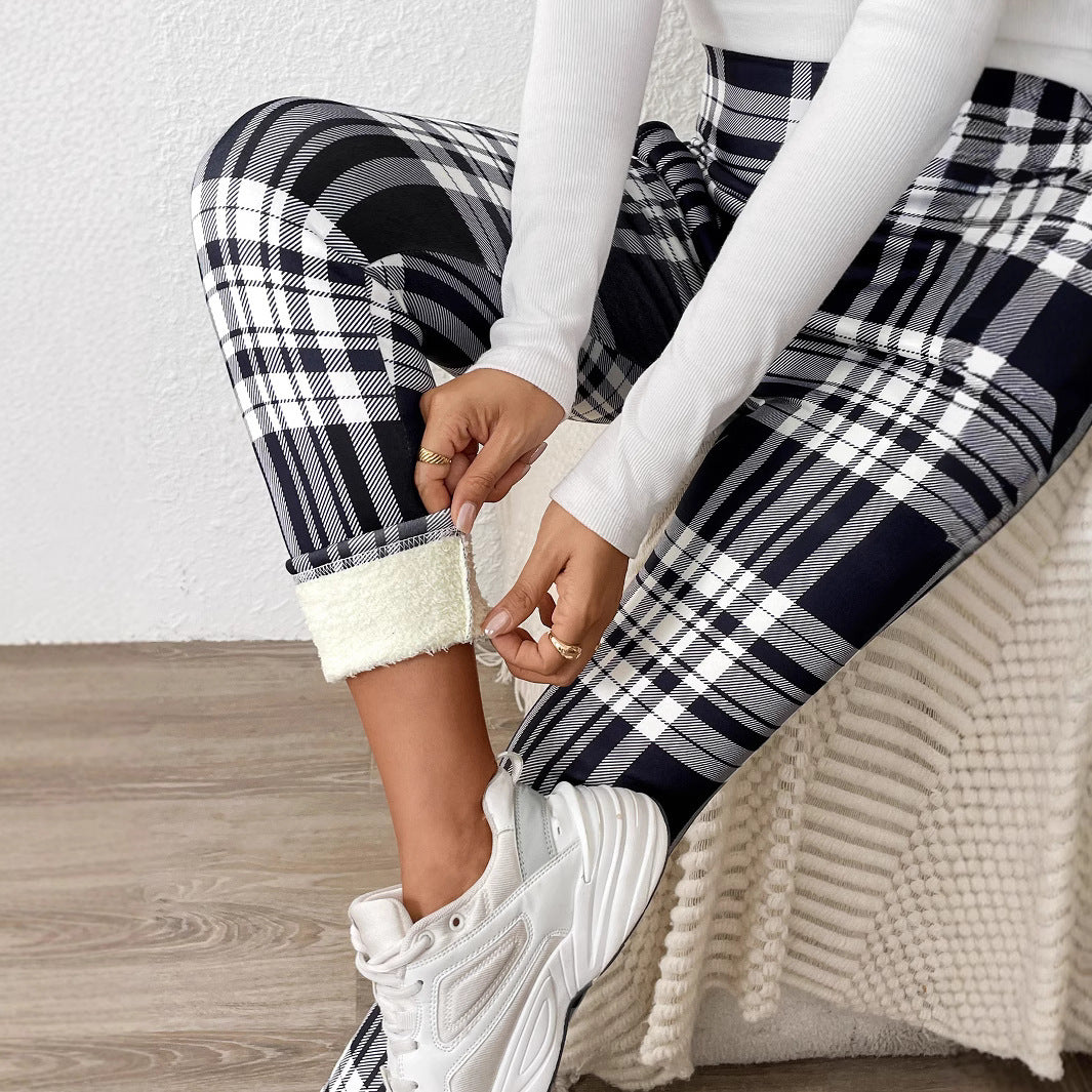 Women's Extra Thick Lambswool Printed Winter Leggings