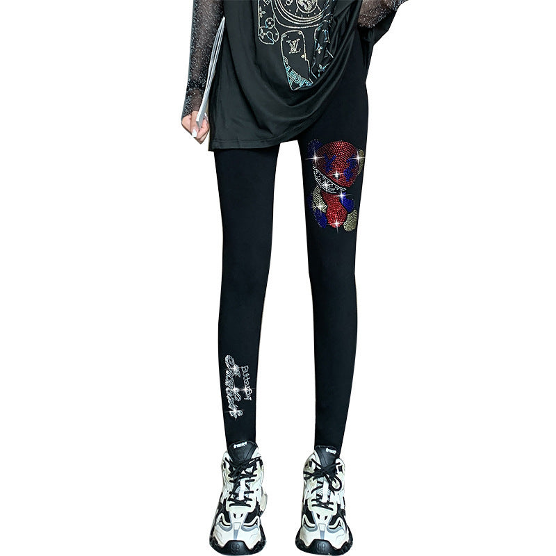 Women's Shiny Rhinestone Leggings - Sparkle Tights
